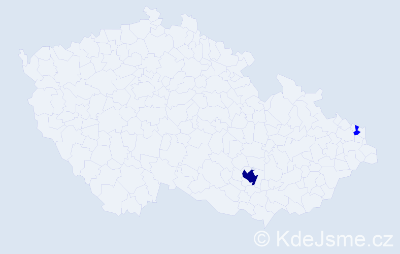 Příjmení: 'Heleš', počet výskytů 3 v celé ČR