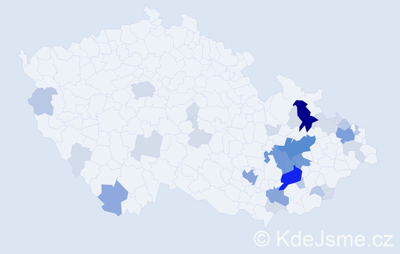 Příjmení: 'Klech', počet výskytů 89 v celé ČR