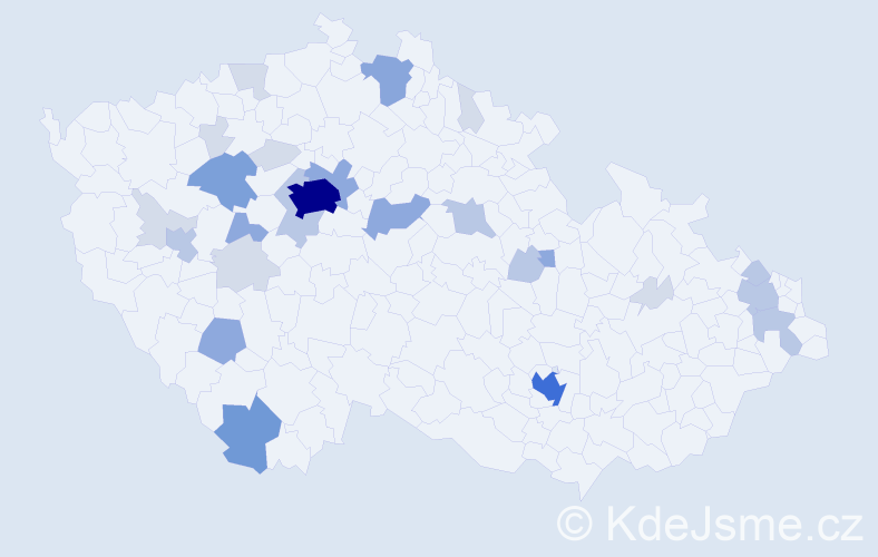 Příjmení: 'Valentinová', počet výskytů 79 v celé ČR