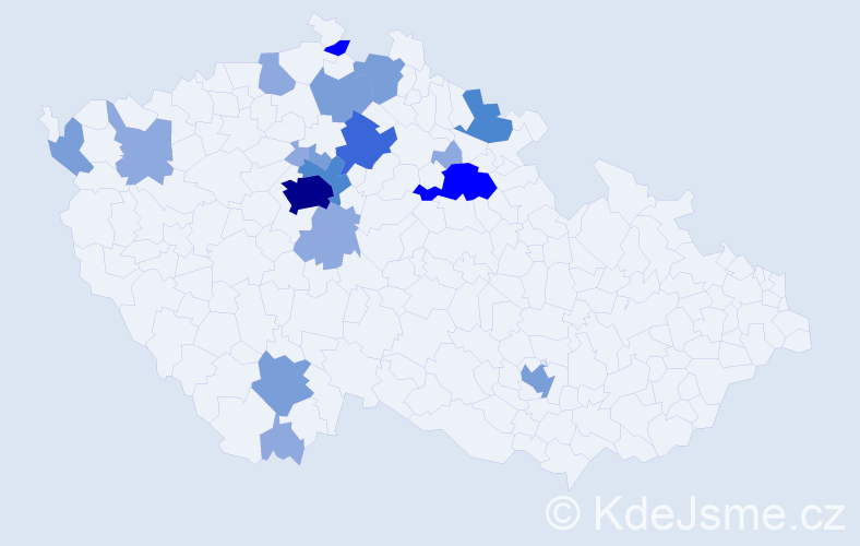 Příjmení: 'Bavor', počet výskytů 46 v celé ČR