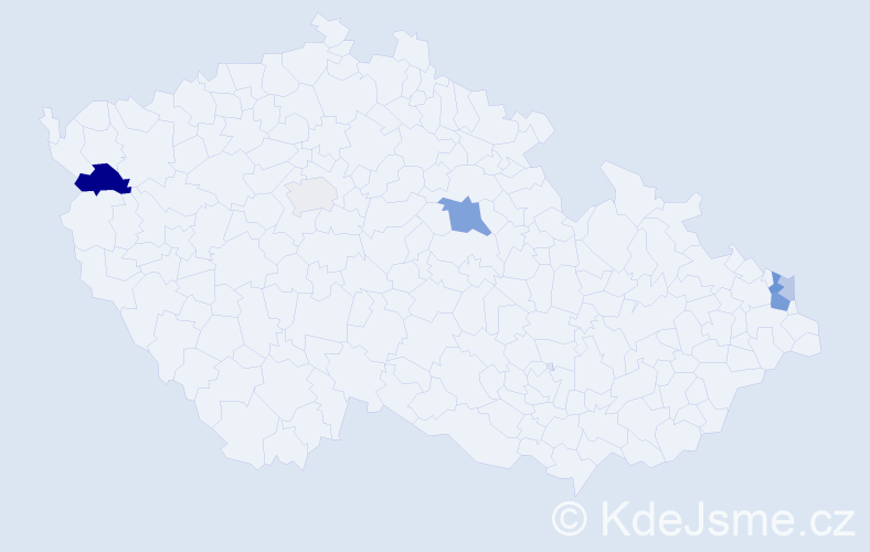 Příjmení: 'Kucbel', počet výskytů 13 v celé ČR