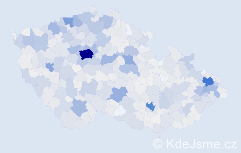 Příjmení: 'Holub', počet výskytů 6419 v celé ČR