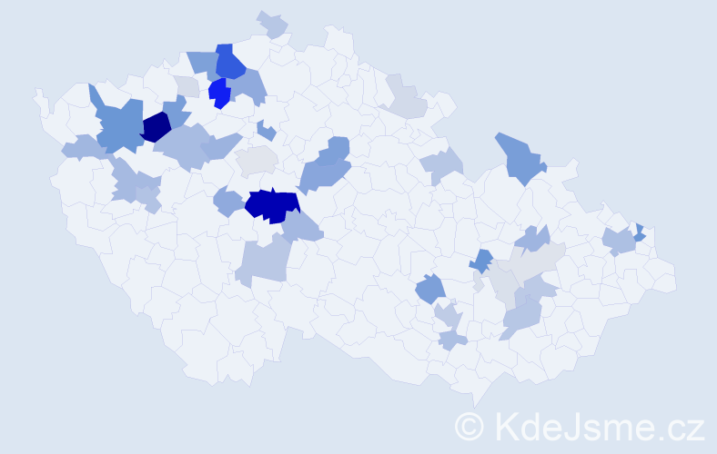 Příjmení: 'Sárközi', počet výskytů 119 v celé ČR
