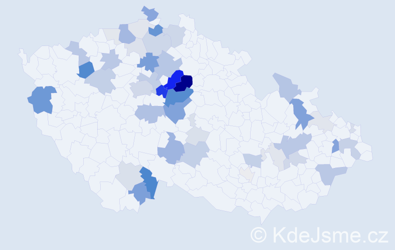Příjmení: 'Podoláková', počet výskytů 159 v celé ČR