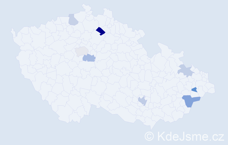 Příjmení: 'Barusová', počet výskytů 13 v celé ČR