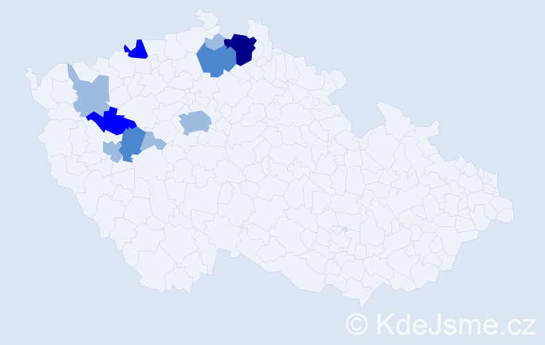 Příjmení: 'Aulová', počet výskytů 19 v celé ČR
