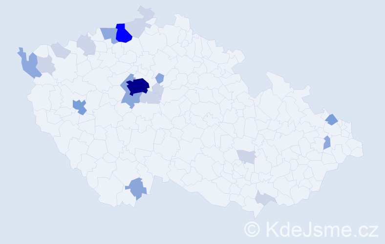 Příjmení: 'Bernhardt', počet výskytů 59 v celé ČR