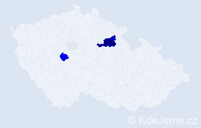 Příjmení: 'Kecina', počet výskytů 9 v celé ČR