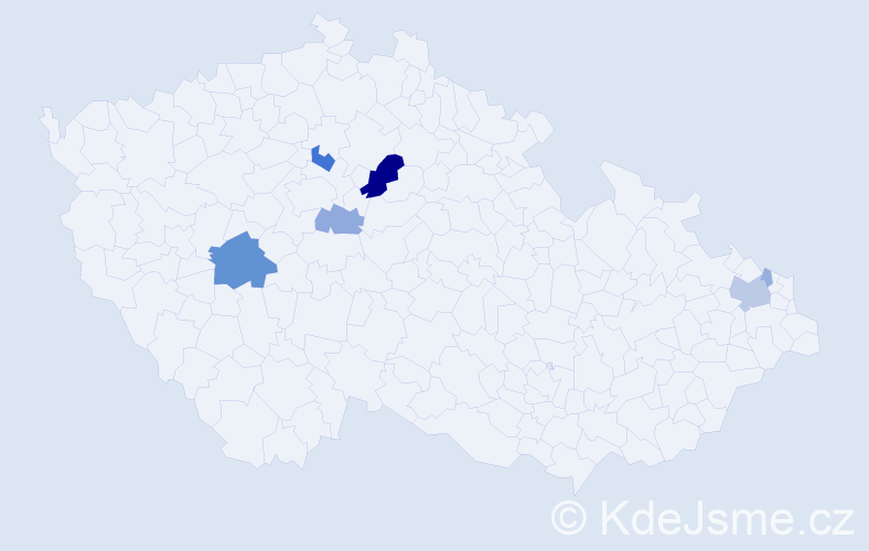 Příjmení: 'Obdržal', počet výskytů 22 v celé ČR
