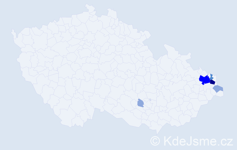 Příjmení: 'Putek', počet výskytů 17 v celé ČR