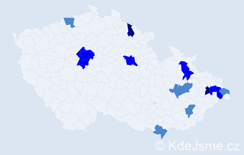 Příjmení: 'Stefanovová', počet výskytů 21 v celé ČR