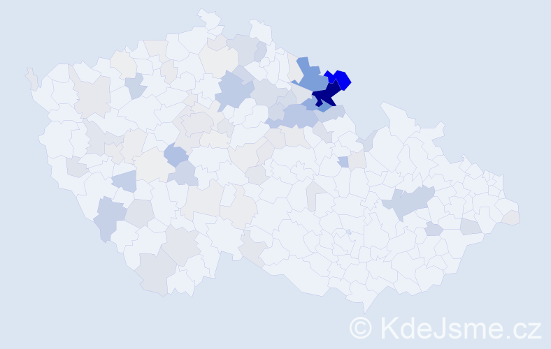 Příjmení: 'Kubeček', počet výskytů 387 v celé ČR