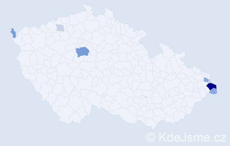 Příjmení: 'Teofil', počet výskytů 27 v celé ČR