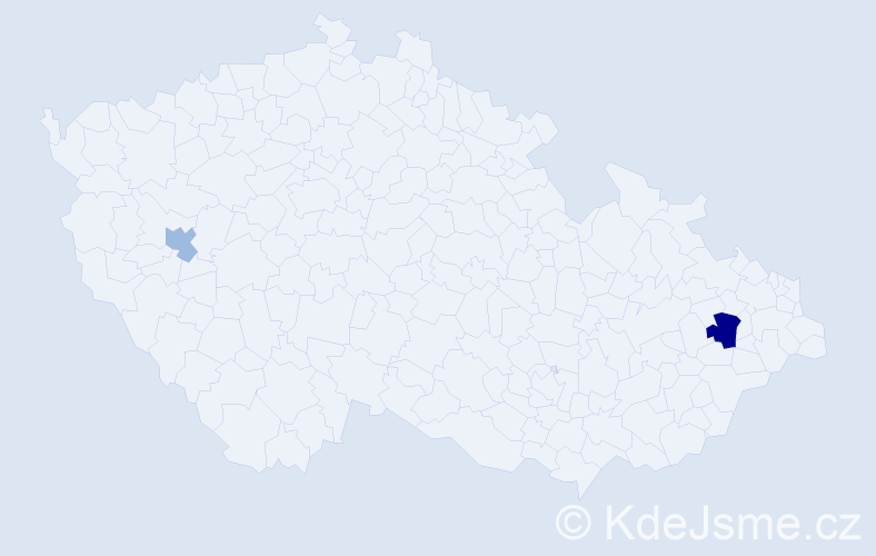 Příjmení: 'Kiesevetter', počet výskytů 5 v celé ČR