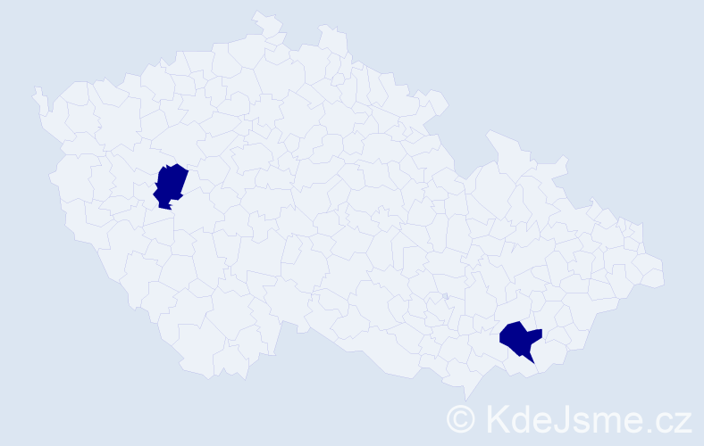 Příjmení: 'Ilešová', počet výskytů 2 v celé ČR