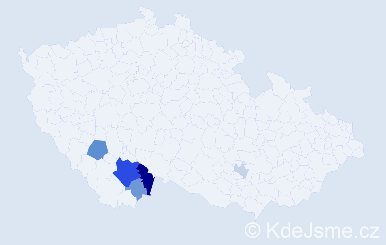 Příjmení: 'Hule', počet výskytů 22 v celé ČR