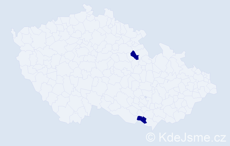 Příjmení: 'Galbičková', počet výskytů 2 v celé ČR