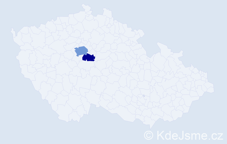 Příjmení: 'Kubie', počet výskytů 5 v celé ČR