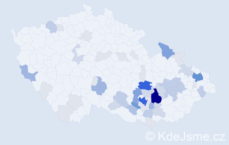 Příjmení: 'Haška', počet výskytů 188 v celé ČR