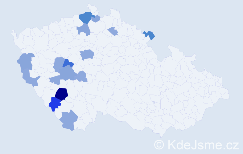 Příjmení: 'Rouče', počet výskytů 43 v celé ČR