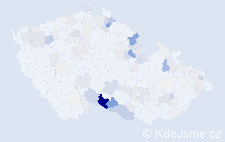 Příjmení: 'Habrová', počet výskytů 316 v celé ČR