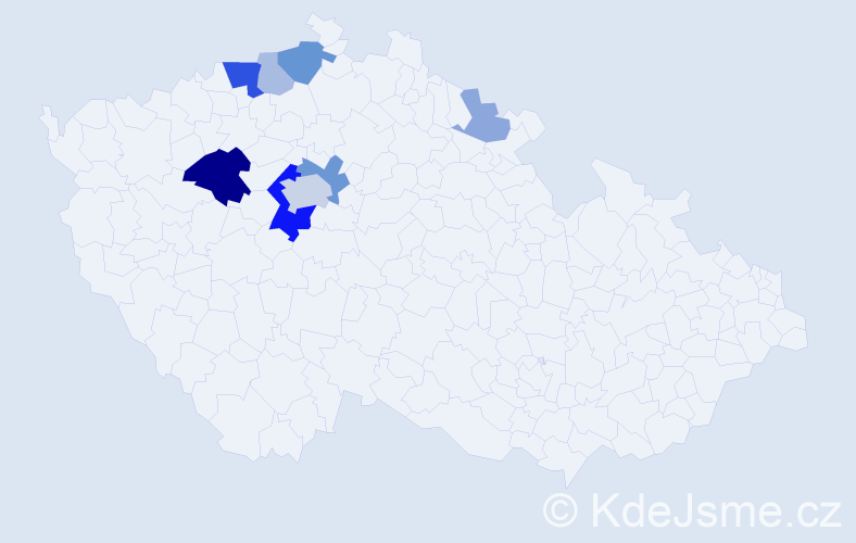 Příjmení: 'Thuma', počet výskytů 23 v celé ČR