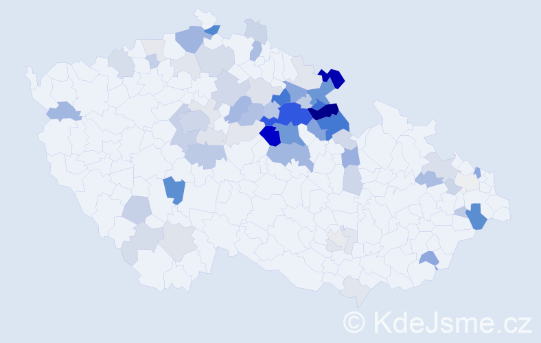 Příjmení: 'Školníková', počet výskytů 222 v celé ČR