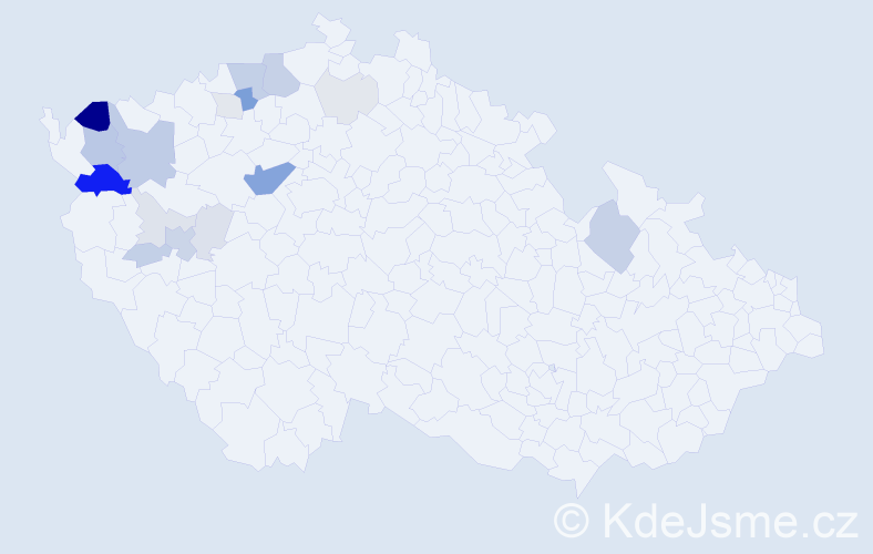 Příjmení: 'Krišta', počet výskytů 59 v celé ČR