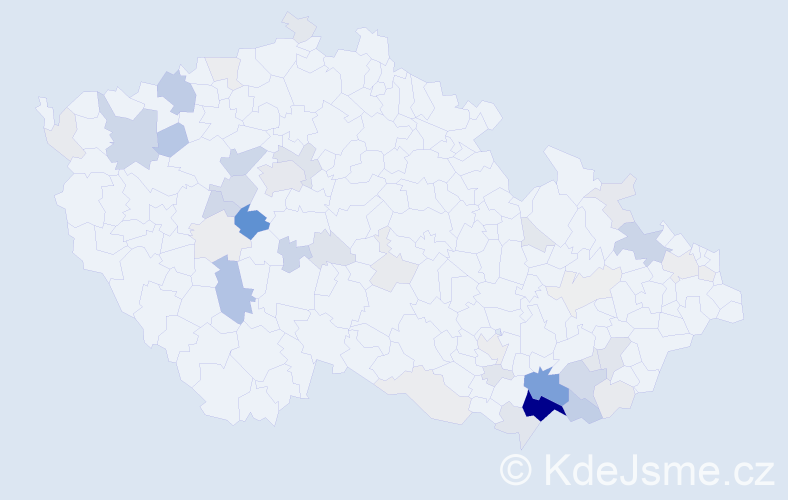 Příjmení: 'Kordulová', počet výskytů 187 v celé ČR