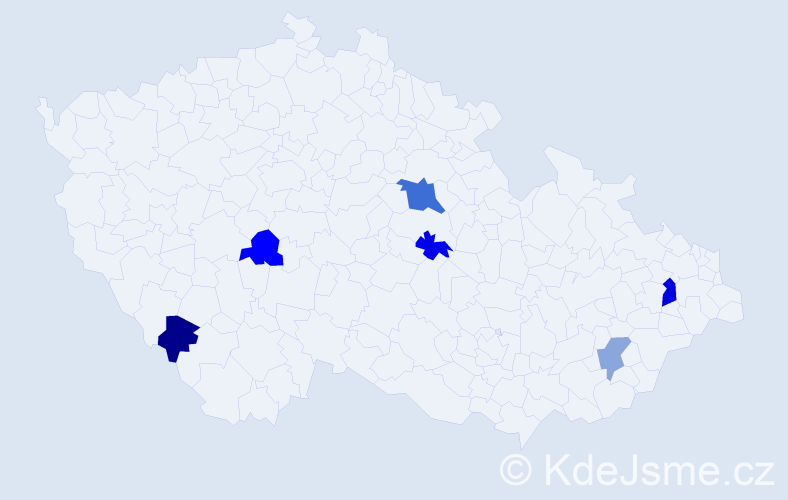 Příjmení: 'Hvozdík', počet výskytů 9 v celé ČR