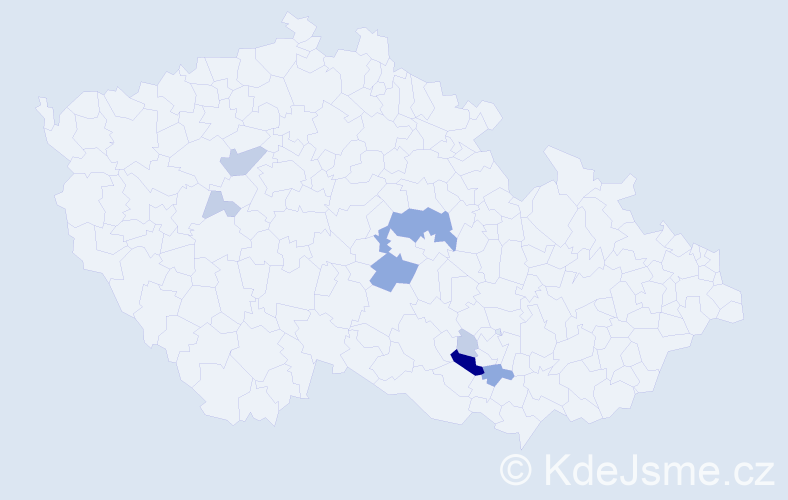 Příjmení: 'Korberová', počet výskytů 20 v celé ČR