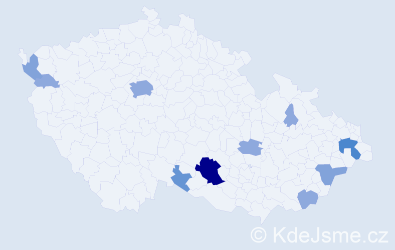 Příjmení: 'Lanczová', počet výskytů 24 v celé ČR