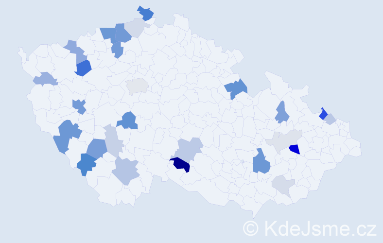 Příjmení: 'Engl', počet výskytů 76 v celé ČR