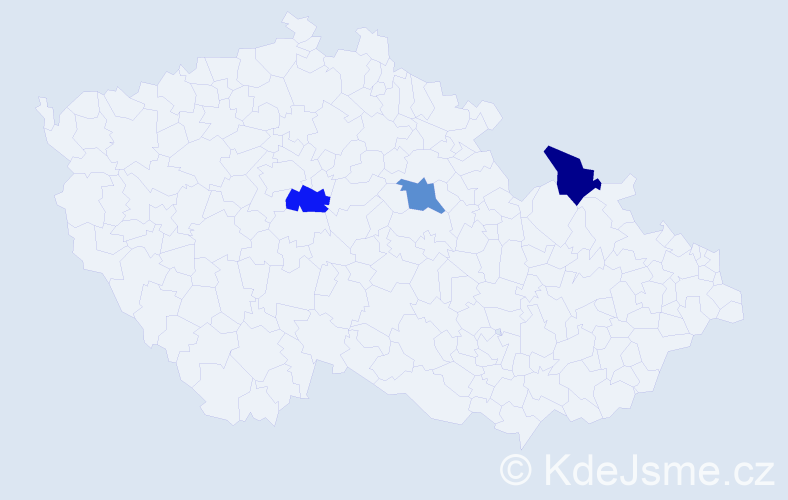 Příjmení: 'Dinis', počet výskytů 3 v celé ČR