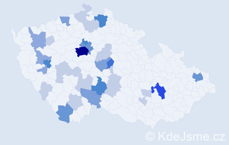 Příjmení: 'Bruner', počet výskytů 90 v celé ČR