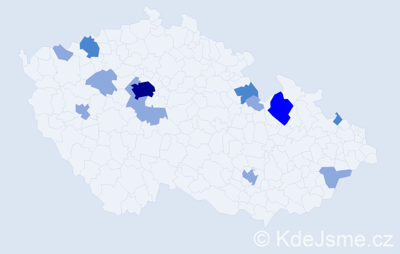 Příjmení: 'Csölle', počet výskytů 23 v celé ČR