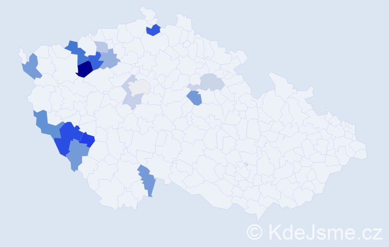 Příjmení: 'Adamka', počet výskytů 26 v celé ČR