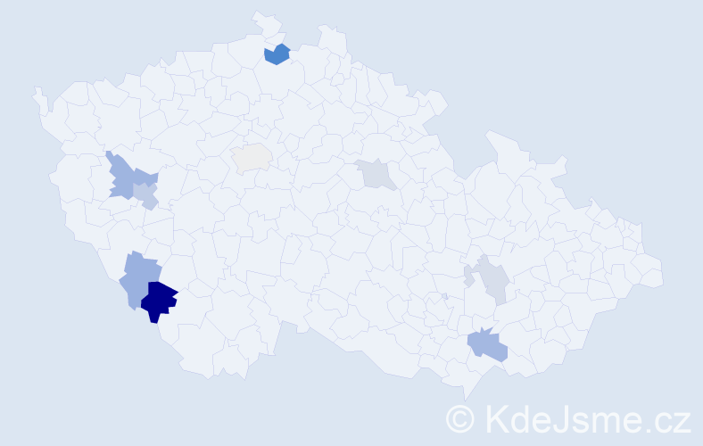 Příjmení: 'Kolrus', počet výskytů 18 v celé ČR