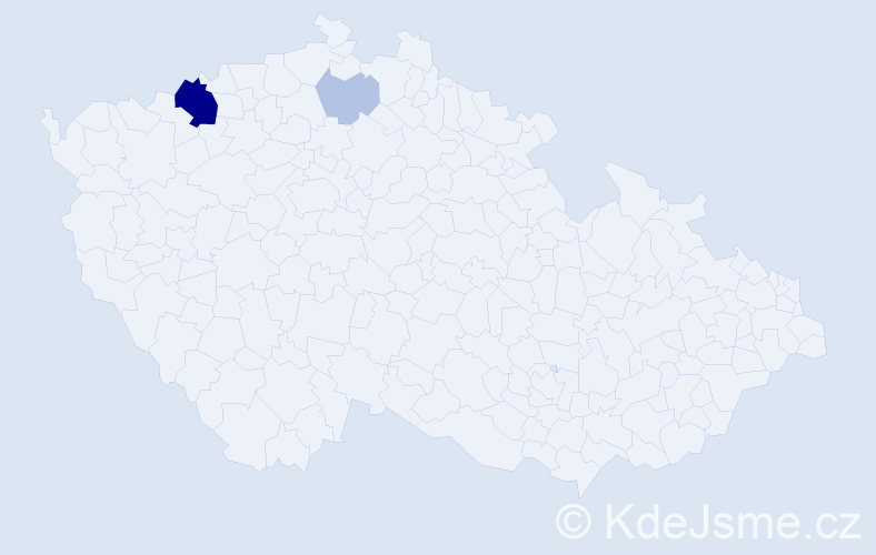 Příjmení: 'Woliwender', počet výskytů 9 v celé ČR
