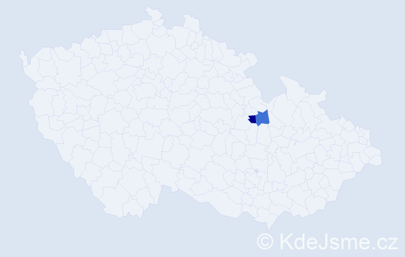 Příjmení: 'Kyčmol', počet výskytů 5 v celé ČR