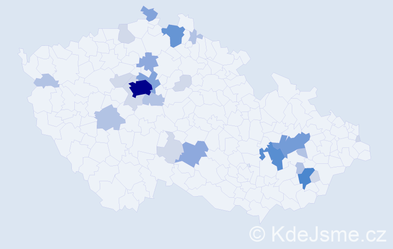 Příjmení: 'Turna', počet výskytů 75 v celé ČR