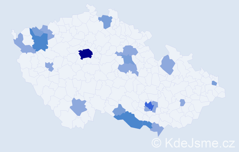 Příjmení: 'Jelinek', počet výskytů 41 v celé ČR