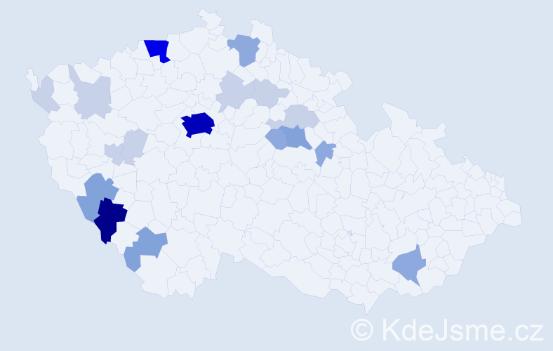 Příjmení: 'Korálová', počet výskytů 59 v celé ČR