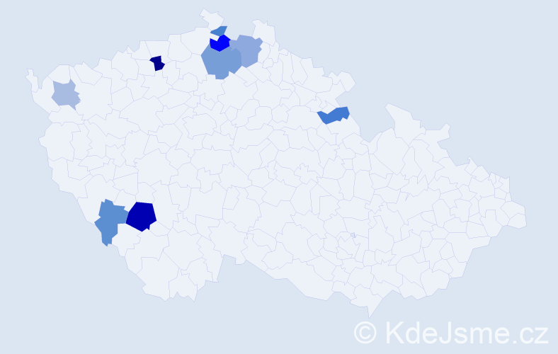 Příjmení: 'Veitsová', počet výskytů 16 v celé ČR