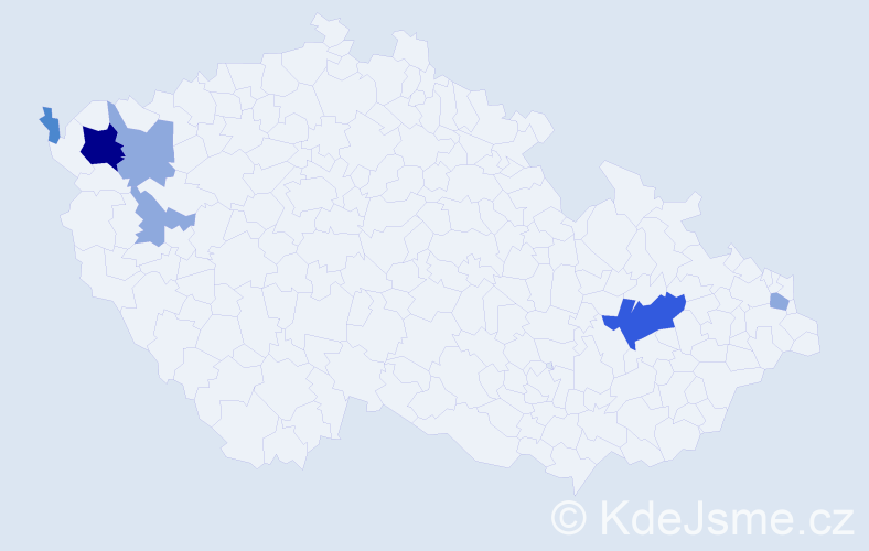 Příjmení: 'Zeitler', počet výskytů 13 v celé ČR