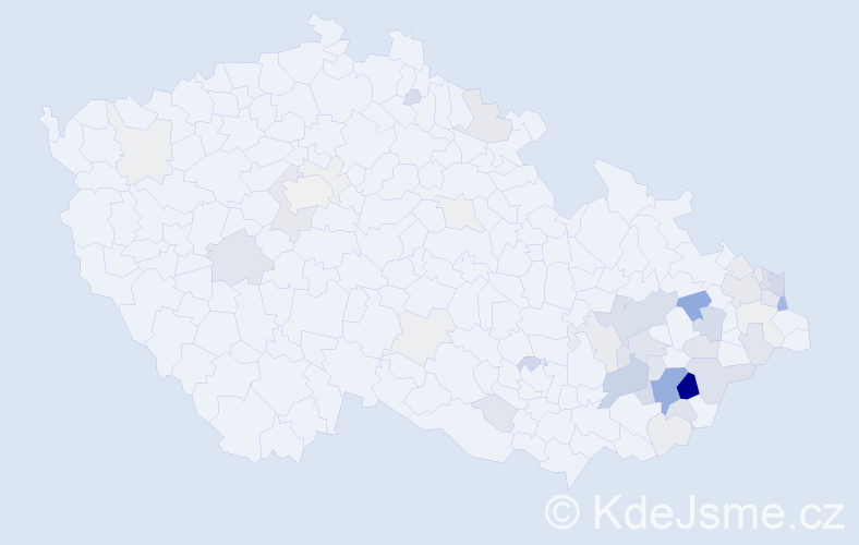 Příjmení: 'Vyvlečková', počet výskytů 137 v celé ČR