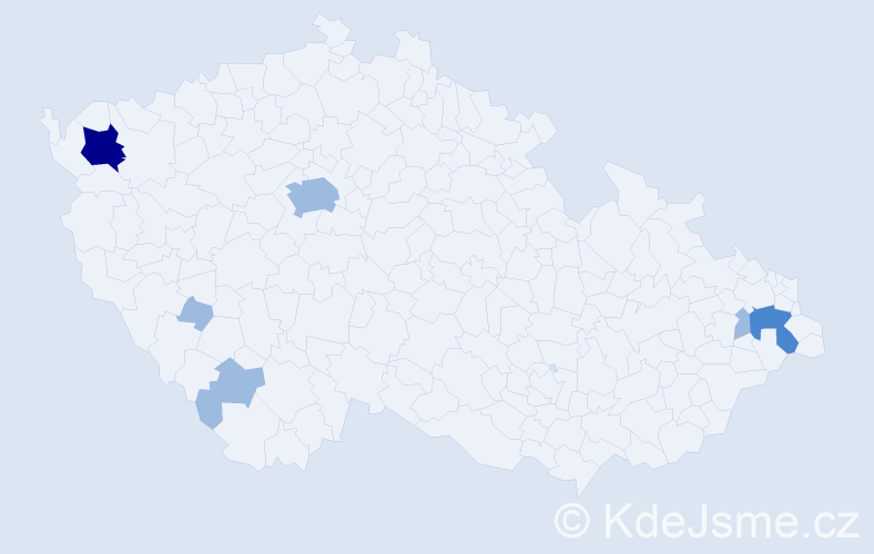Příjmení: 'Mifkovičová', počet výskytů 10 v celé ČR