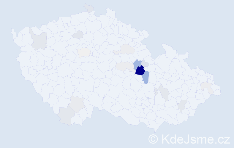 Příjmení: 'Tašnerová', počet výskytů 52 v celé ČR