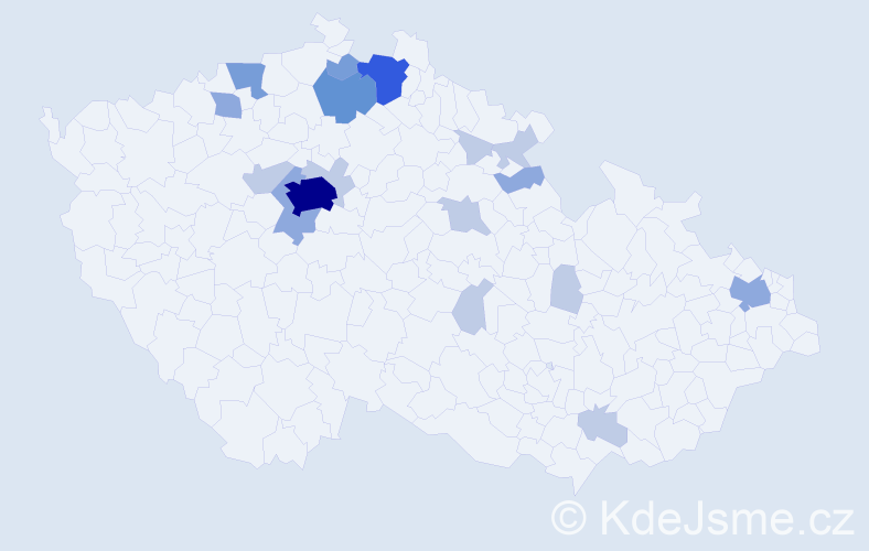 Příjmení: 'Endtová', počet výskytů 42 v celé ČR