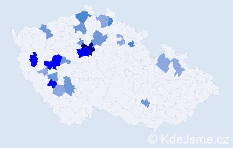 Příjmení: 'Klepsa', počet výskytů 61 v celé ČR